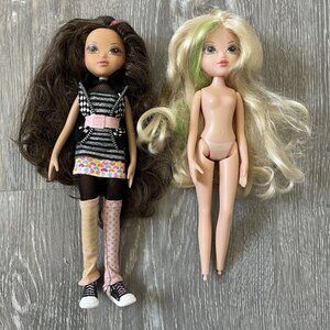 Bratz 2009 Moxie Girlz Girl Sophina Doll Brown Hair Avery Doll Blonde Hair